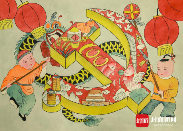 礼献建党百年四川夹江木版年画讲述百年党史