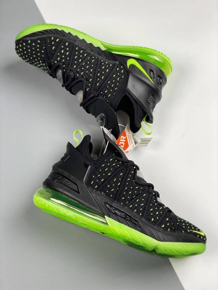nike lebron 18 黑绿编织詹姆斯总冠军战靴