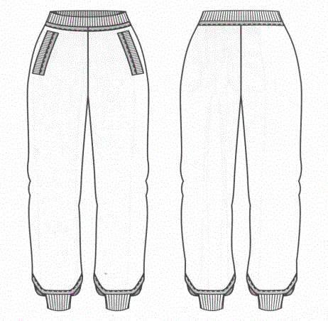 服裝設計褲子設計平面款式圖10款女褲結構紙樣分享