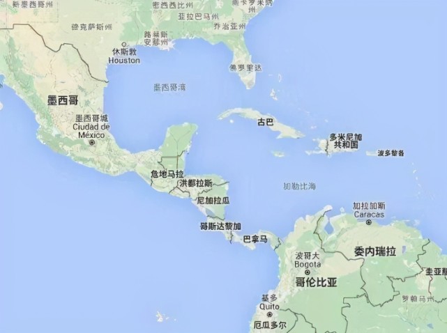 从地图中可以看出,古巴与美国只有一峡之隔.