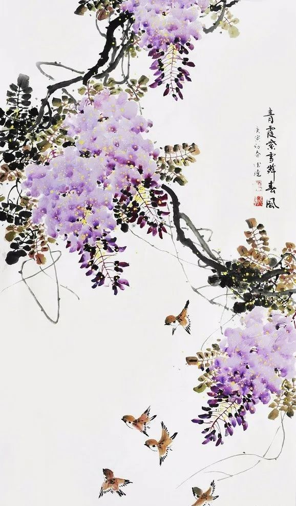 十大名家画紫藤,太美了!