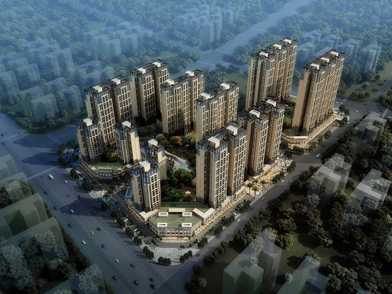 小区设计案例,小区规划设计鸟瞰图