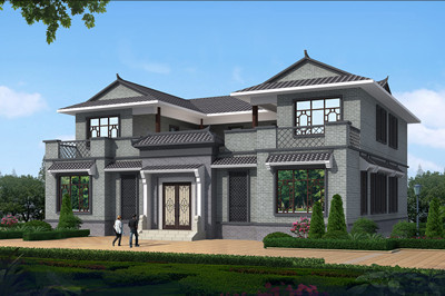 卧室(带卫生间)x2,客房x2,备用房间,卫生间,洗衣房,露台;本户型为仿古