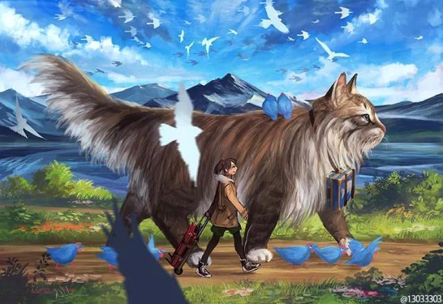当一只小猫咪,变得巨大无比后,会是怎样的画面?