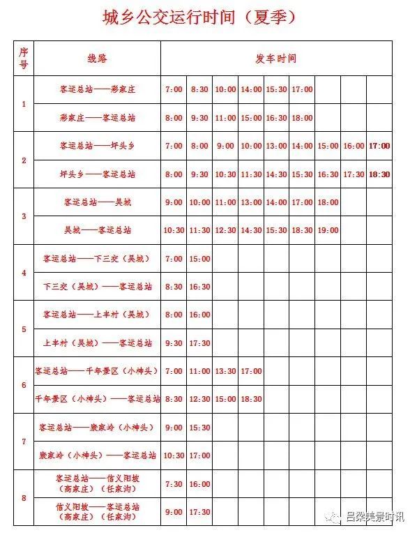 呂梁公共交通公司全部市區公交線路及城鄉公交線路將於2021年5月1日起