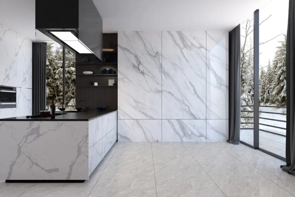 23年高品质获美赞,升华陶瓷携岩板新品亮相雄安德维斯建博会