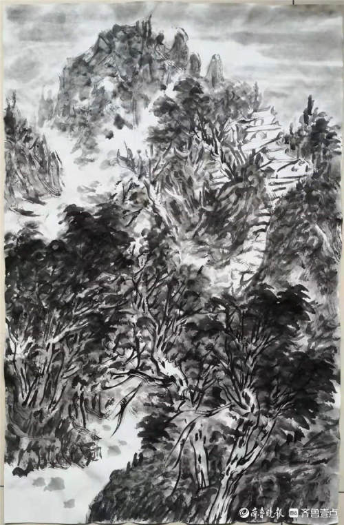 山霭蒙蒙墨痕新著名画家李凯作品欣赏