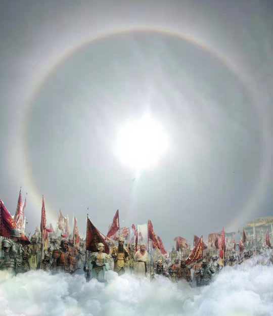 罕见快看你头顶的太阳长光环了