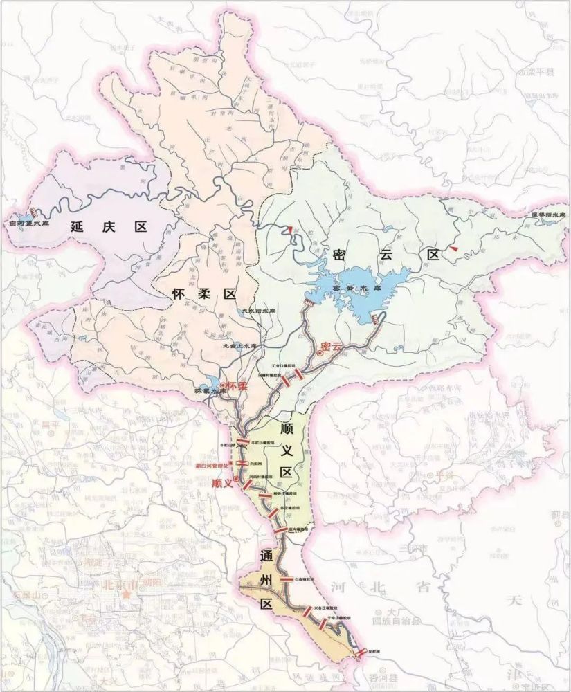 潮白河线路图图片