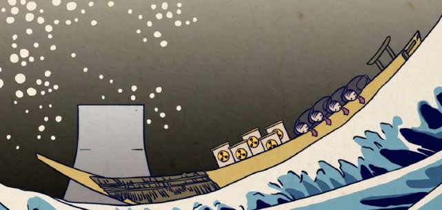 后有90后网友改编日本名画《神奈川冲浪里》为《神奈氚冲浪里》,火上