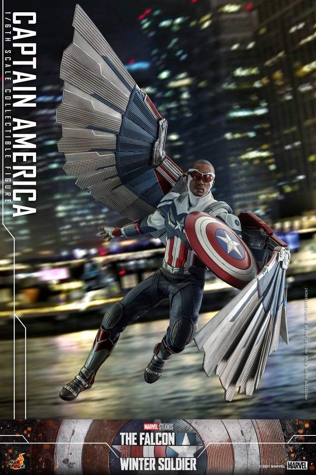 hottoys 新品:1/6 漫威《猎鹰与冬兵》-美国队长(猎鹰)t