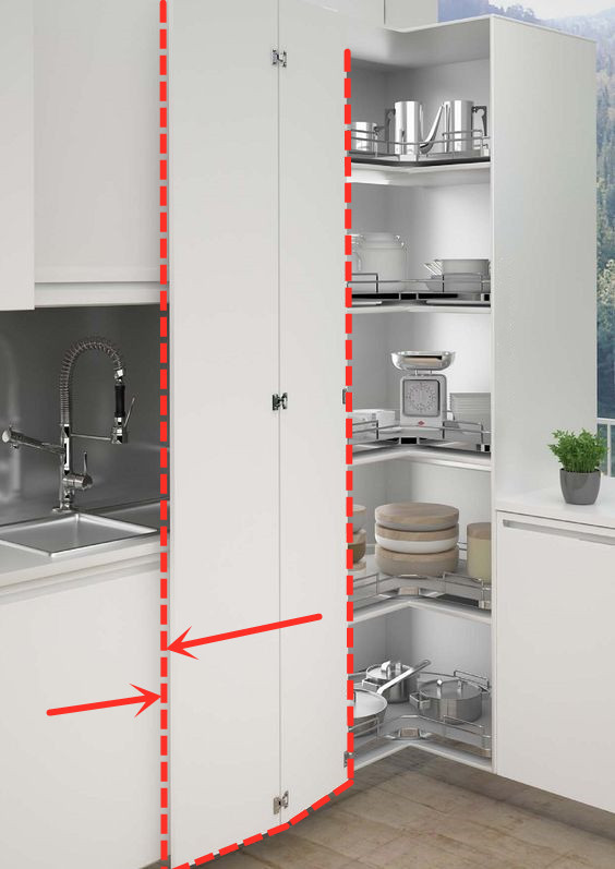 柜子上方预留6cm装轨道做隐藏式柜门灵活实用还安全