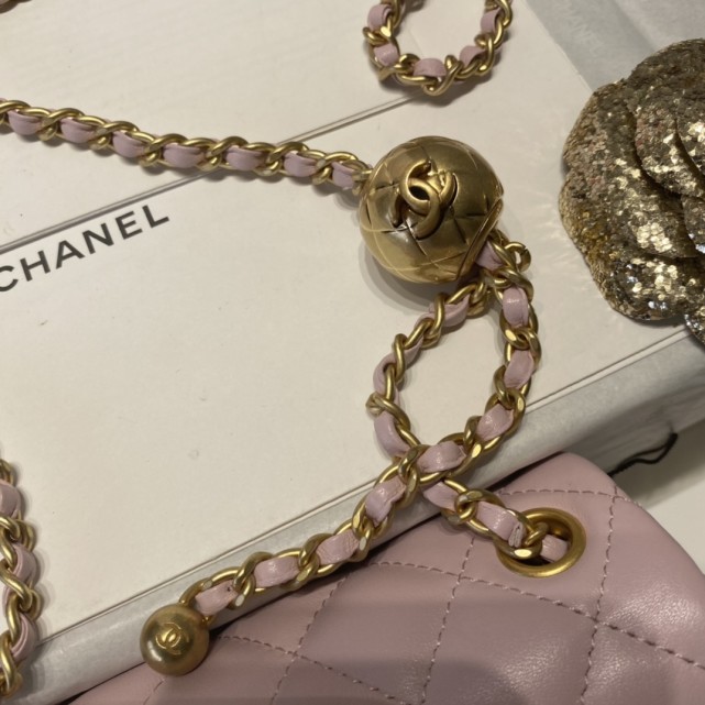 淡紫chanel爆款金属cfmini口盖包