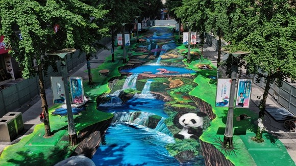 重庆南坪步行街裸眼3d画即将登场五一对市民开放