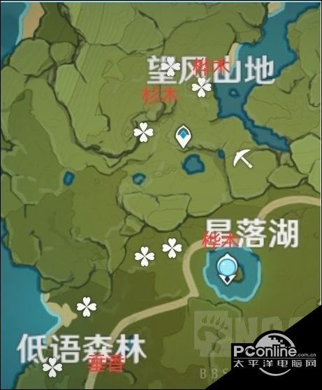 原神松木位置分布图