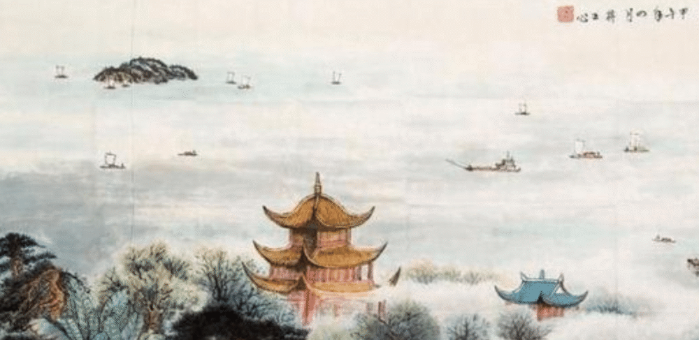 之所以写出这篇文章,完全因为滕子京为他送来了一幅"洞庭秋晚图",诗人