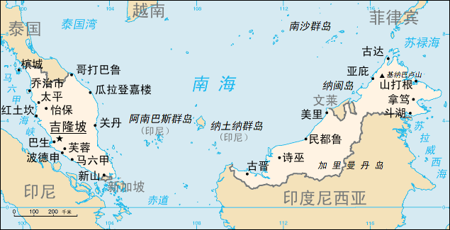 西部位于马来半岛也称为"马来亚",是马国的核心区域.