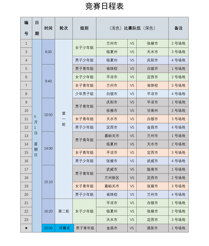 抢鲜2021甘肃省青少年篮球赛明日在金开赛附51赛程预告