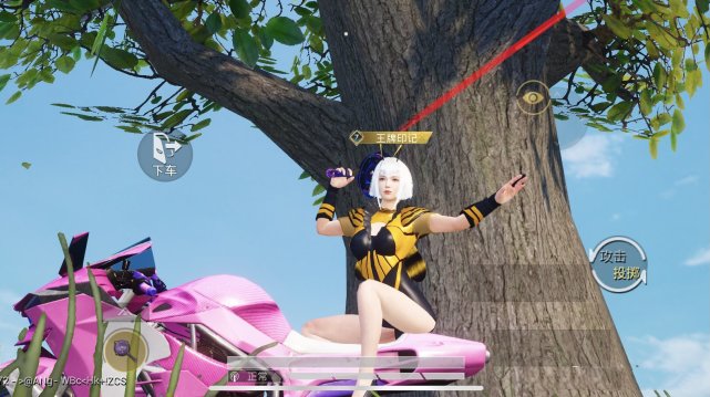 吃鸡穿黄蜂套装摩托上投掷有新动作玩家眼睛看直了