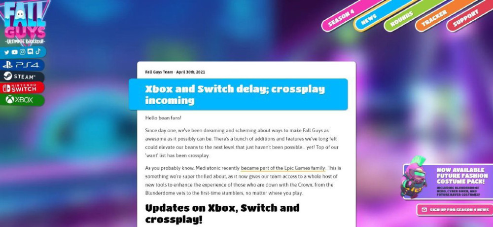 跳票 糖豆人 终极淘汰赛 Switch与xbox 版延期发售 腾讯新闻