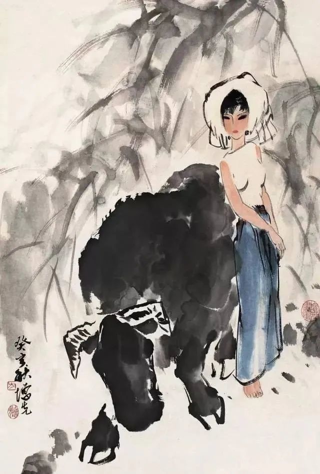 方增先画水墨人物要大胆入笔小心收拾