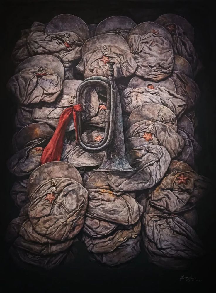 历史的号角△陈森,广州国家青苗画家培育计划画家,广东省美术家协会