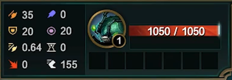 十一,峡谷迅捷蟹增强改动:基础生命值由1000-2066提升到了1050-2170.