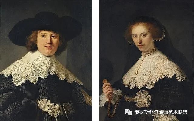 妻子oopjen coppit的画像卢浮宫和荷兰国家博物馆收藏的伦勃朗·范