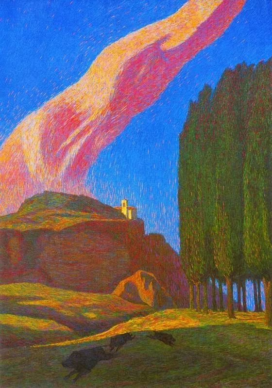 分裂主义新印象派风格意大利画家本维努托本韦努蒂