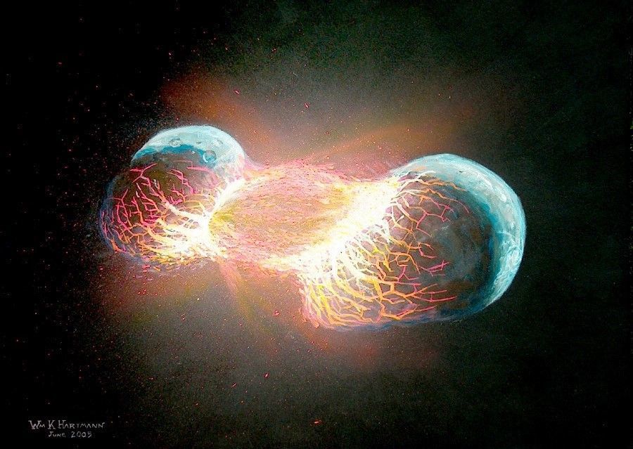 宇宙出生日记火星大小的天体撞击地球形成了今天的月亮