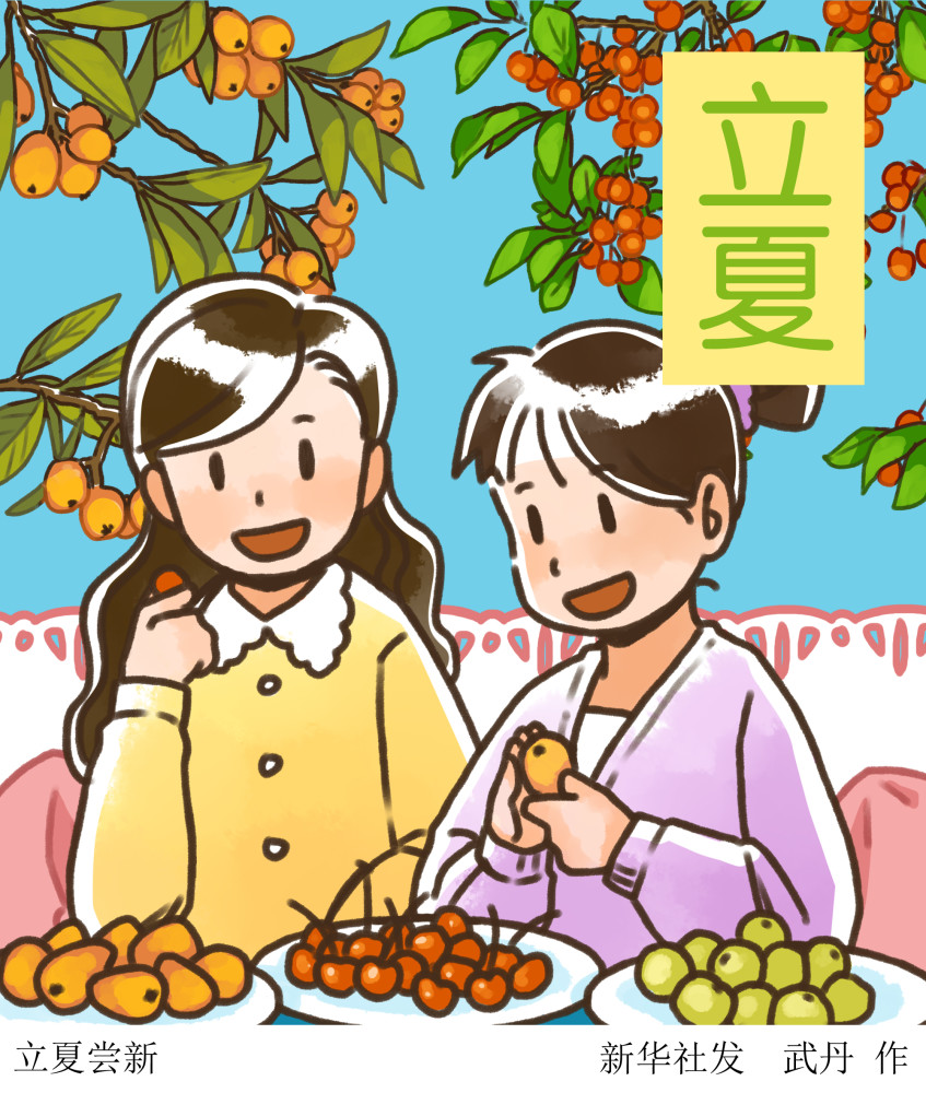 图表插画二十四节气立夏立夏尝新