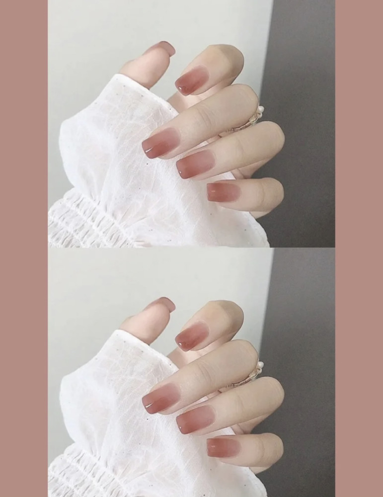 颜色也很有光泽感,做出来很高级不管是长指甲还是短指甲做出来都好看