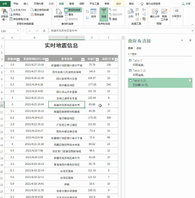 此时可以点击"表格工具"外部表数据"属性,取消"调整列宽"前面的复