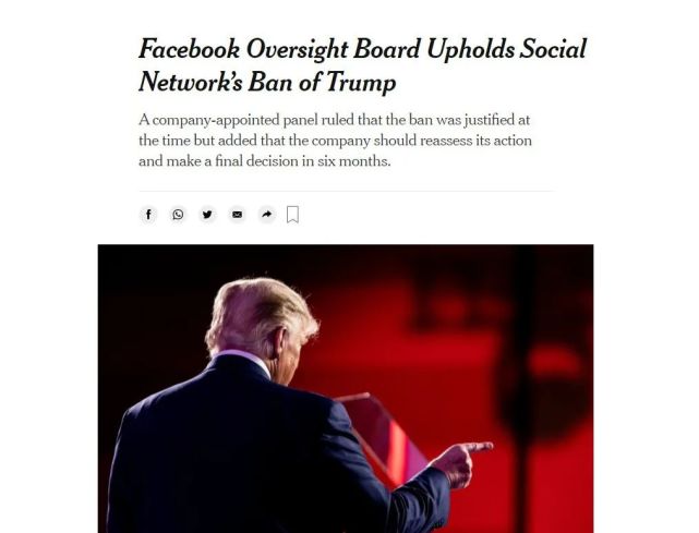 特朗普继续禁言 Facebook宣布维持特朗普封杀令 腾讯新闻