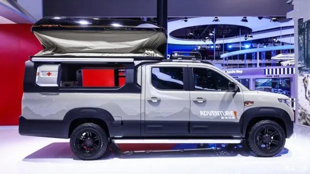 这国产皮卡带帐篷 越野轮胎-原车仅5.88万起