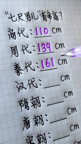 不同朝代的七尺男儿有多高