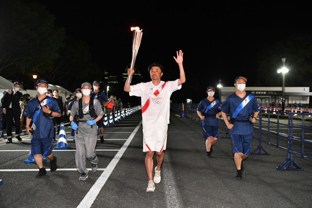 (体育·奥运会)东京奥运火炬接力在熊本县进行