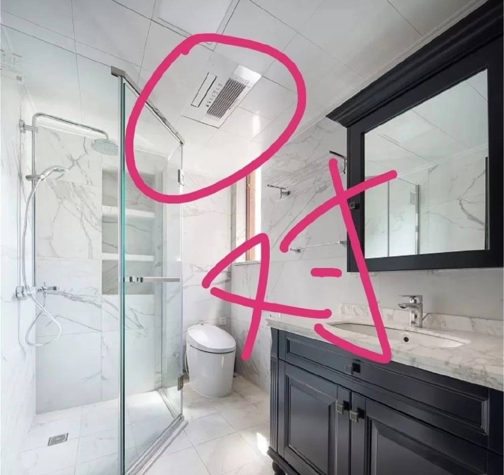 风暖浴霸正确安装位置在干区!难怪你家一洗澡凉飕飕