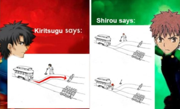 两个正义的伙伴面对电车难题 卫宫士郎选择了理想 卫宫切嗣选择了现实 腾讯新闻