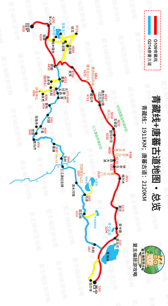 致自駕遊朋友:送你一套西藏地圖,一圖看清西藏各市縣,埡口海拔