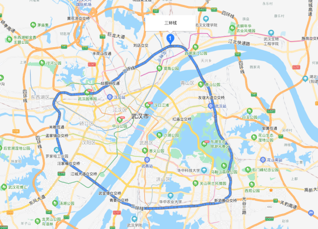 图源网络:武汉三环线示意图