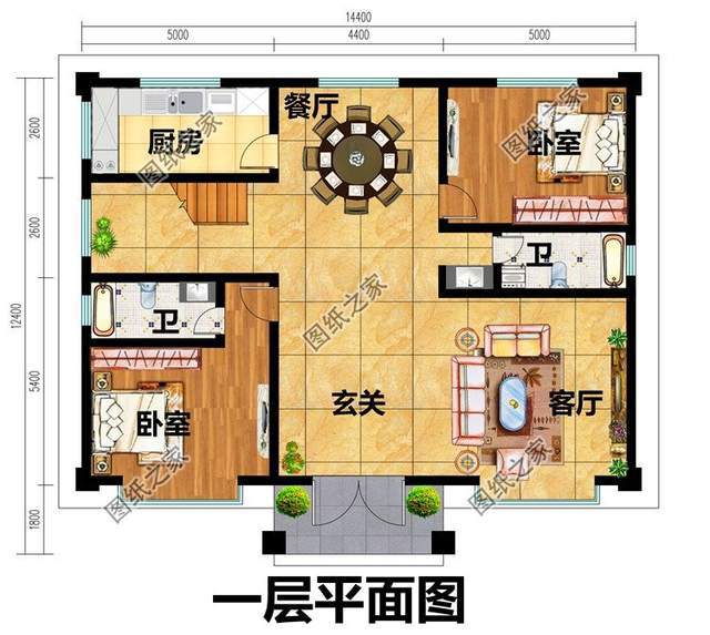 150平大户型二层自建房设计图,占地足够了,选其中一款去建房吧