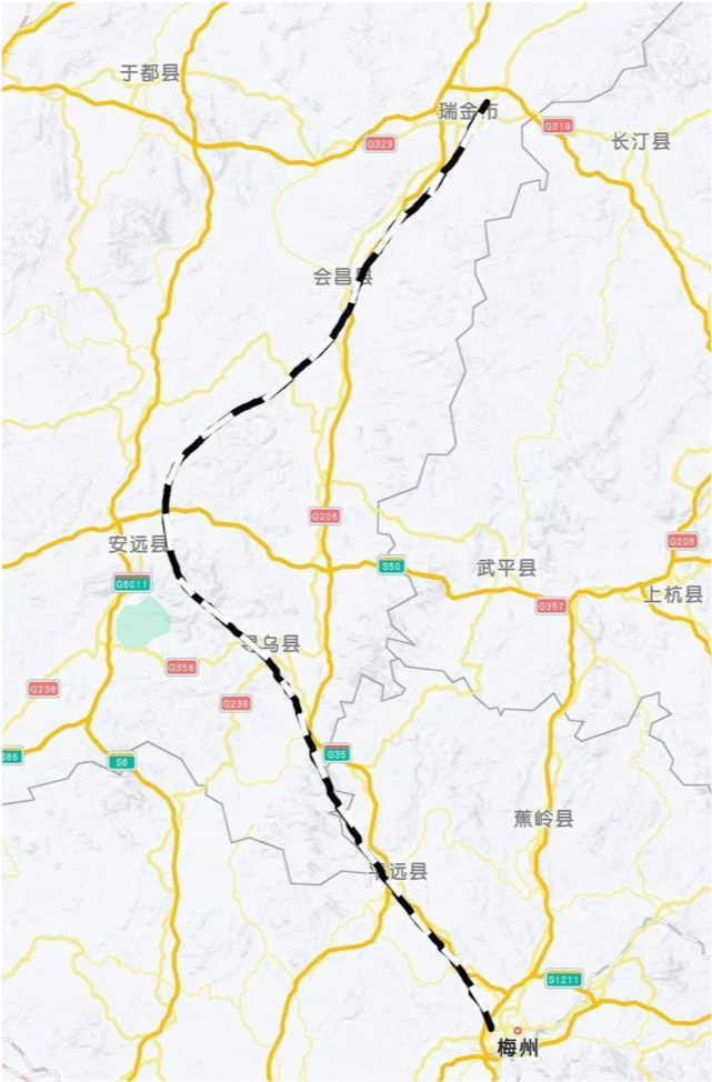 瑞金至梅州铁路设计时速160km/h,且为单线,未开建就落伍?|瑞金站|瑞梅