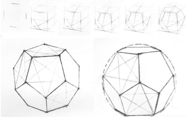 素描正十二面球体的画法和理论分析