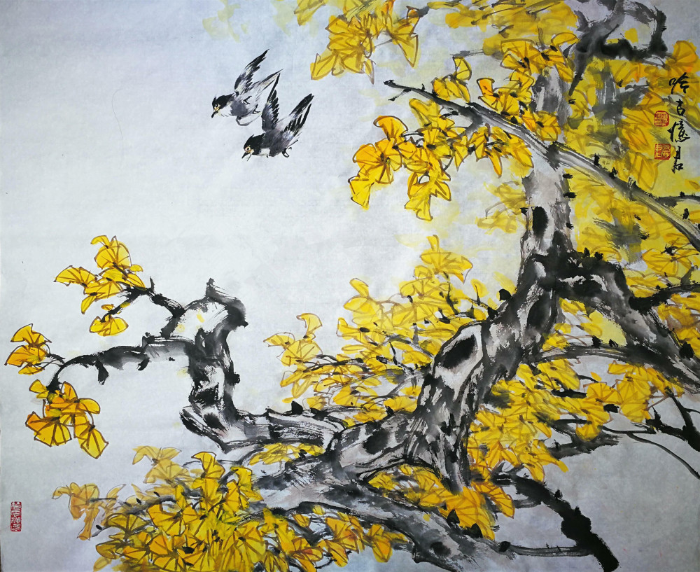 一日一画名家名作赏析之画家忆君银杏画第二十六篇