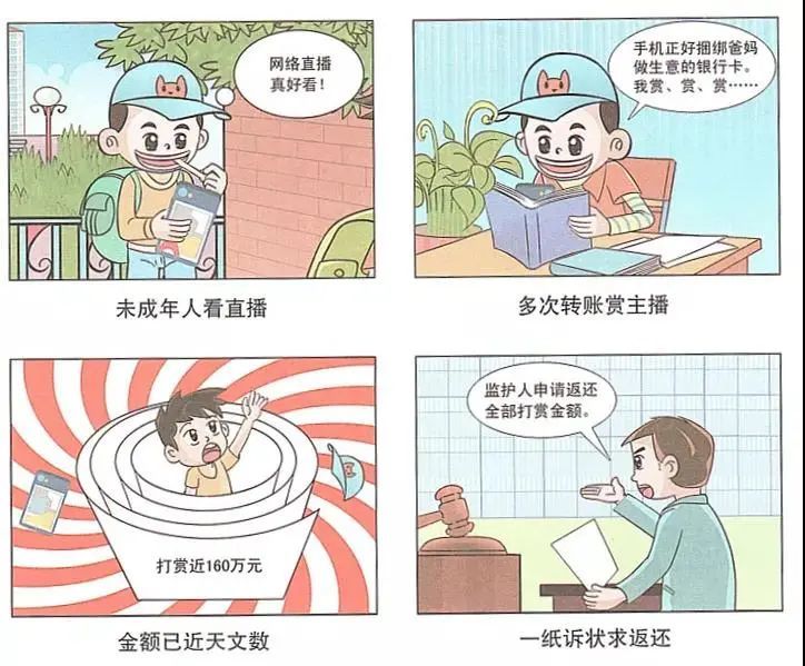 以案释法 漫画民法典 未成年人打赏主播案 腾讯新闻