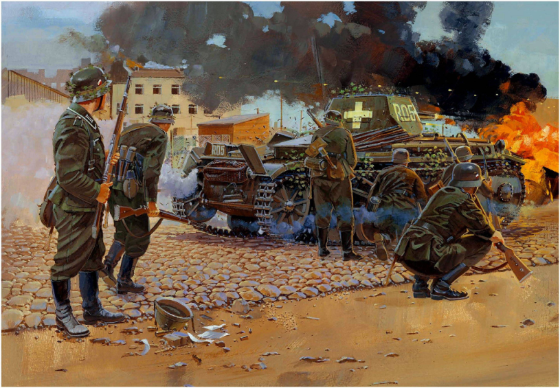 二战德军士兵油画图片