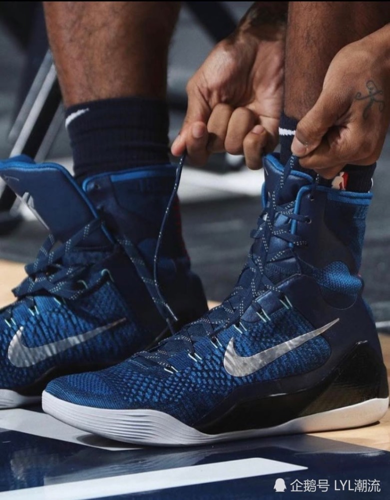 nba球员上脚:莫兰特 kobe 9 elite brave blue