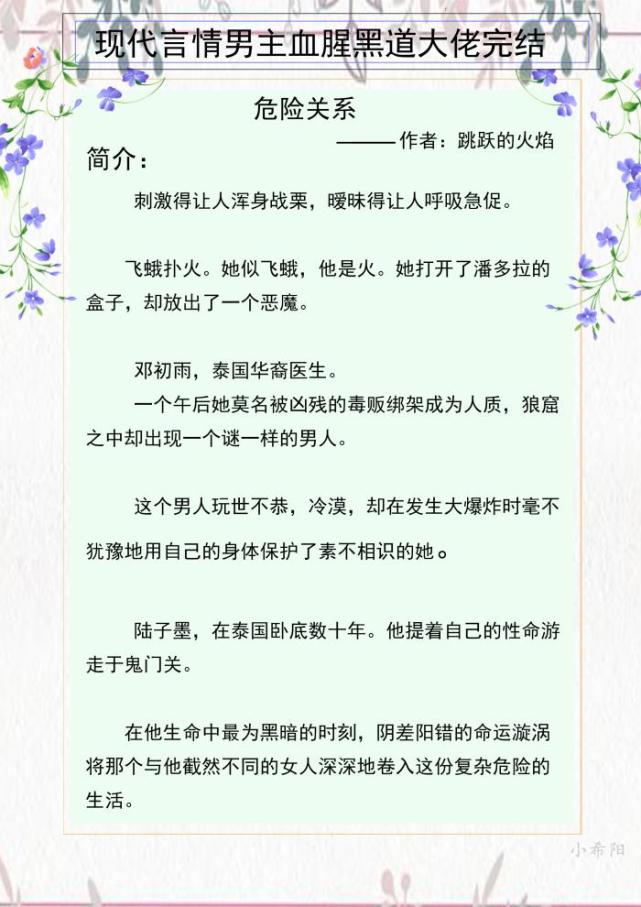 推文三本现言黑道大佬文危险关系插翅难飞掌中之物