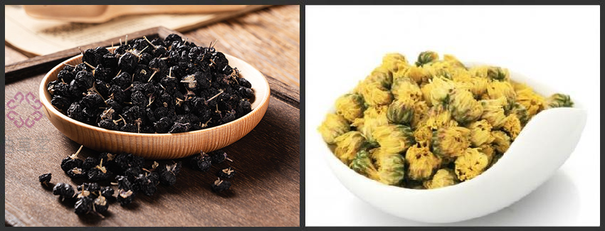 1,黑枸杞 菊花:清肝明目